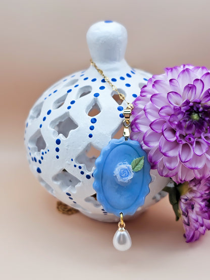 Set Bijoux bleues avec perle