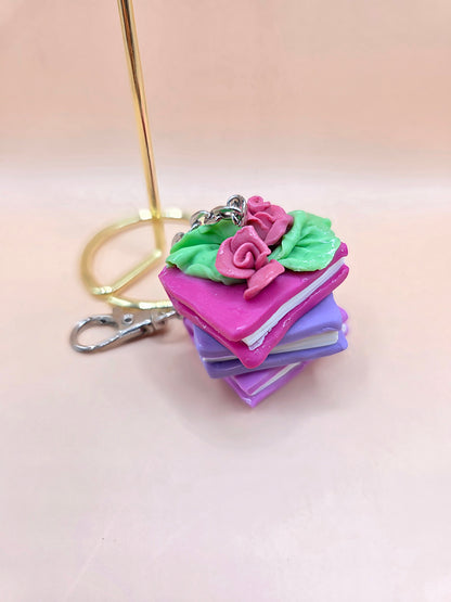 Porte-clé livre rose