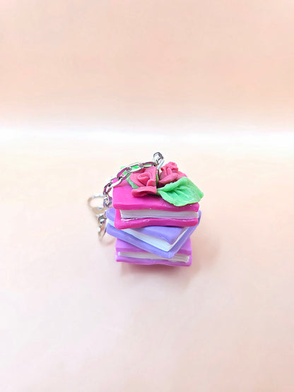 Porte-clé livre rose