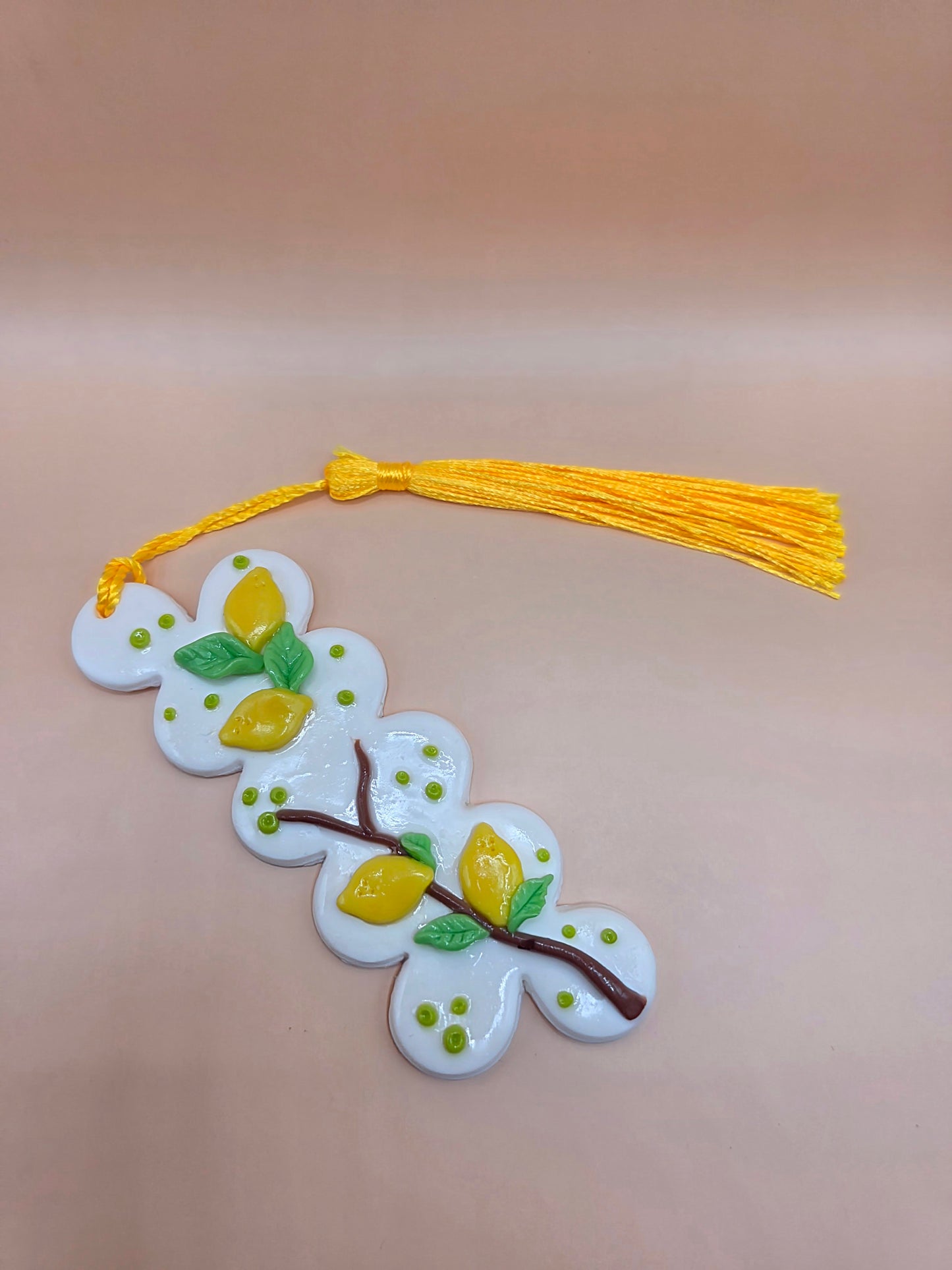 Marque-page citron en pâte polymère