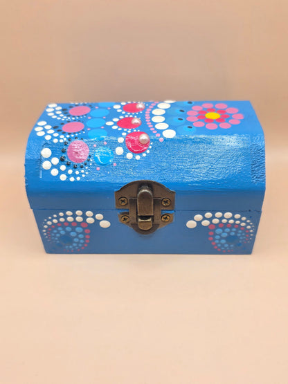 Boîte à bijoux bleue
