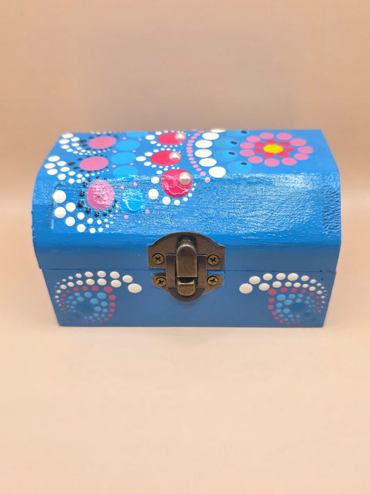 Boîte à bijoux bleue