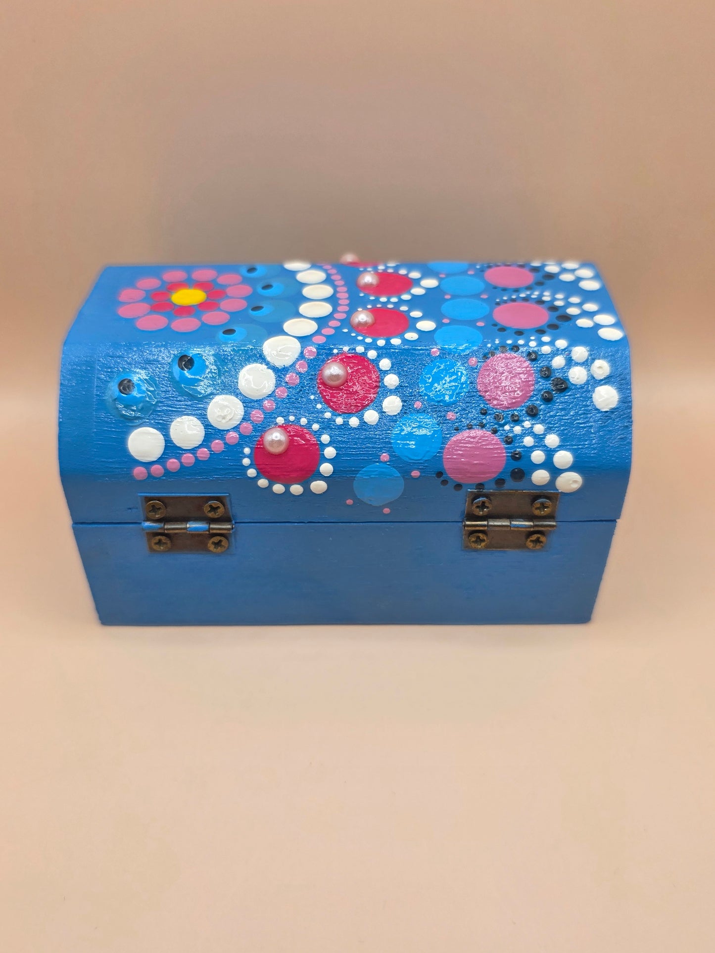 Boîte à bijoux bleue