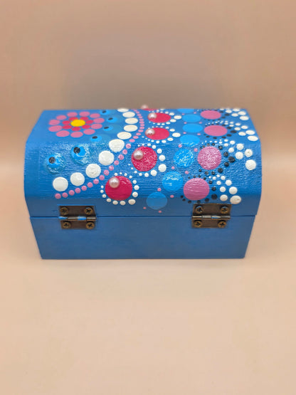 Boîte à bijoux bleue