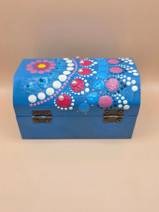 Boîte à bijoux bleue