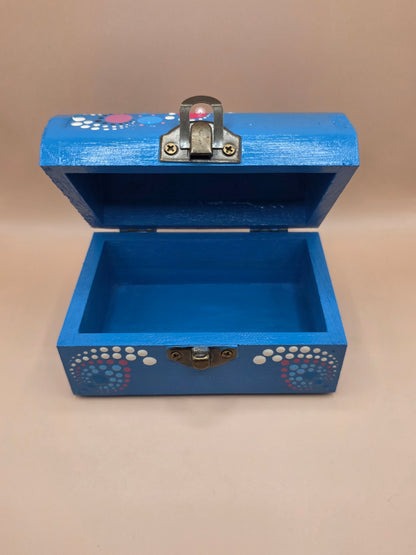 Boîte à bijoux bleue
