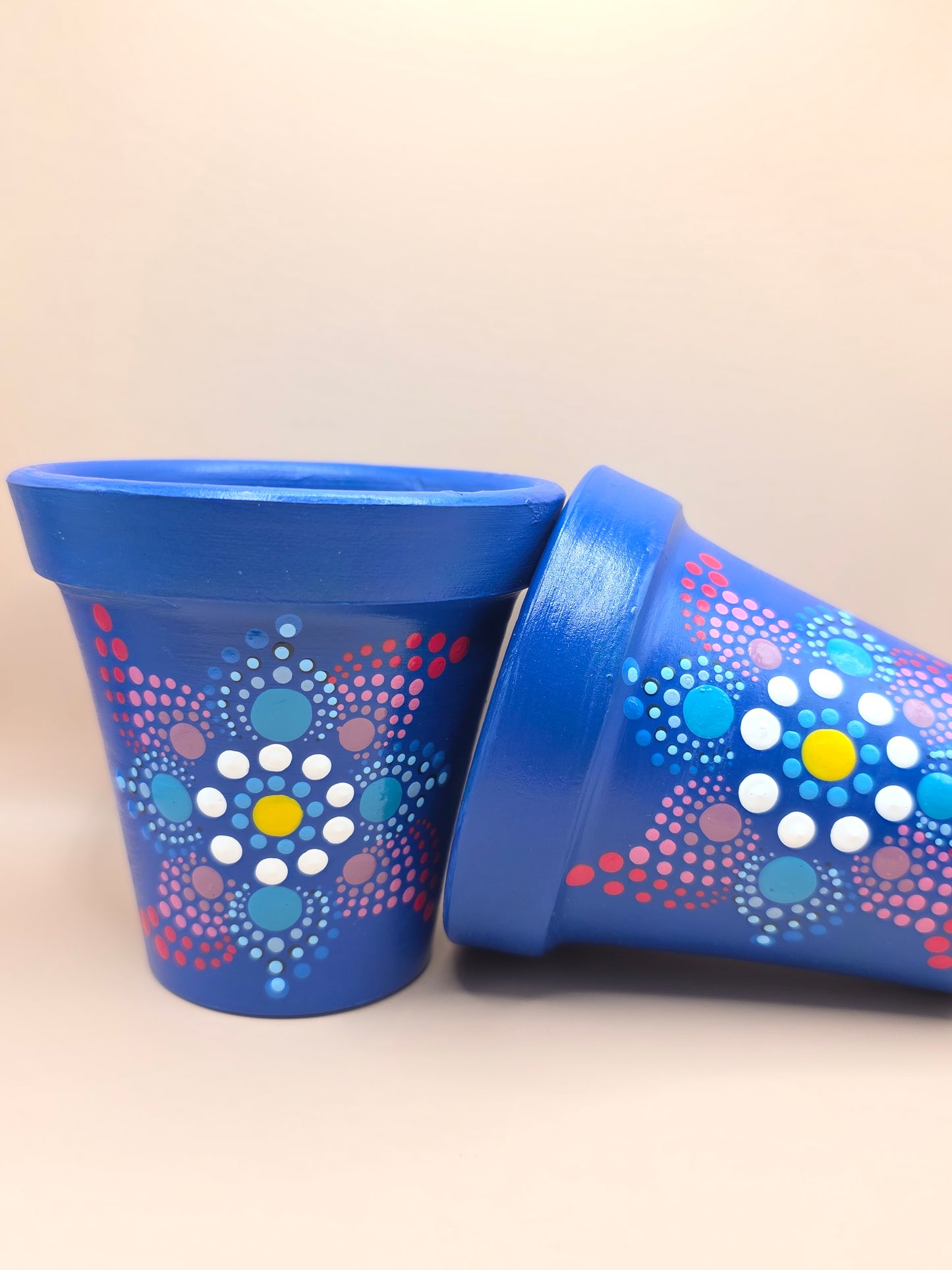 Lot de 3 mini pots décorés à la main