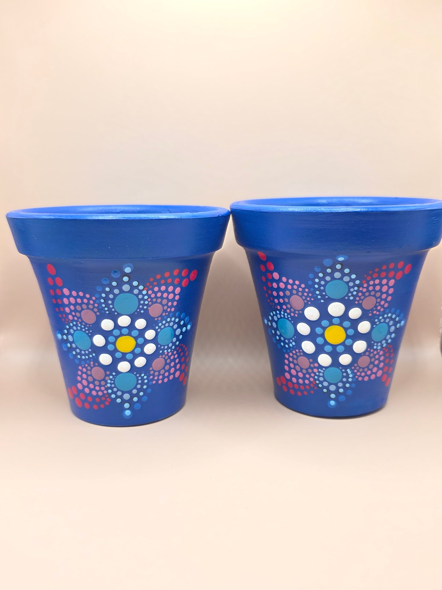 Lot de 3 mini pots décorés à la main
