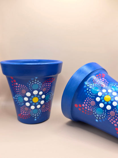 Lot de 3 mini pots décorés à la main