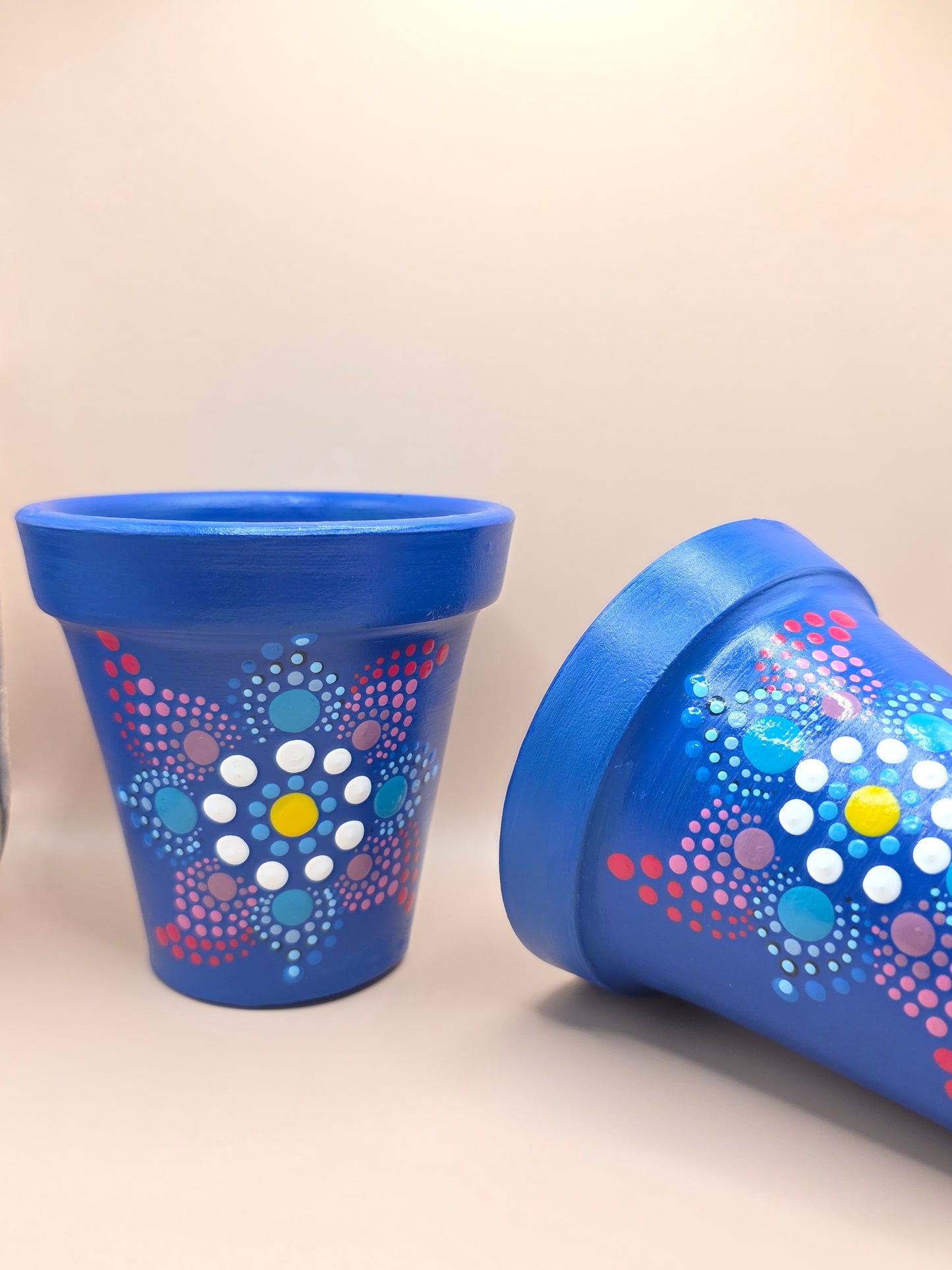 Lot de 3 mini pots décorés à la main