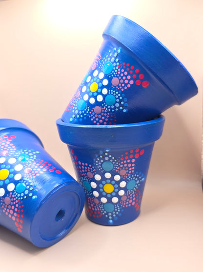 Lot de 3 mini pots décorés à la main