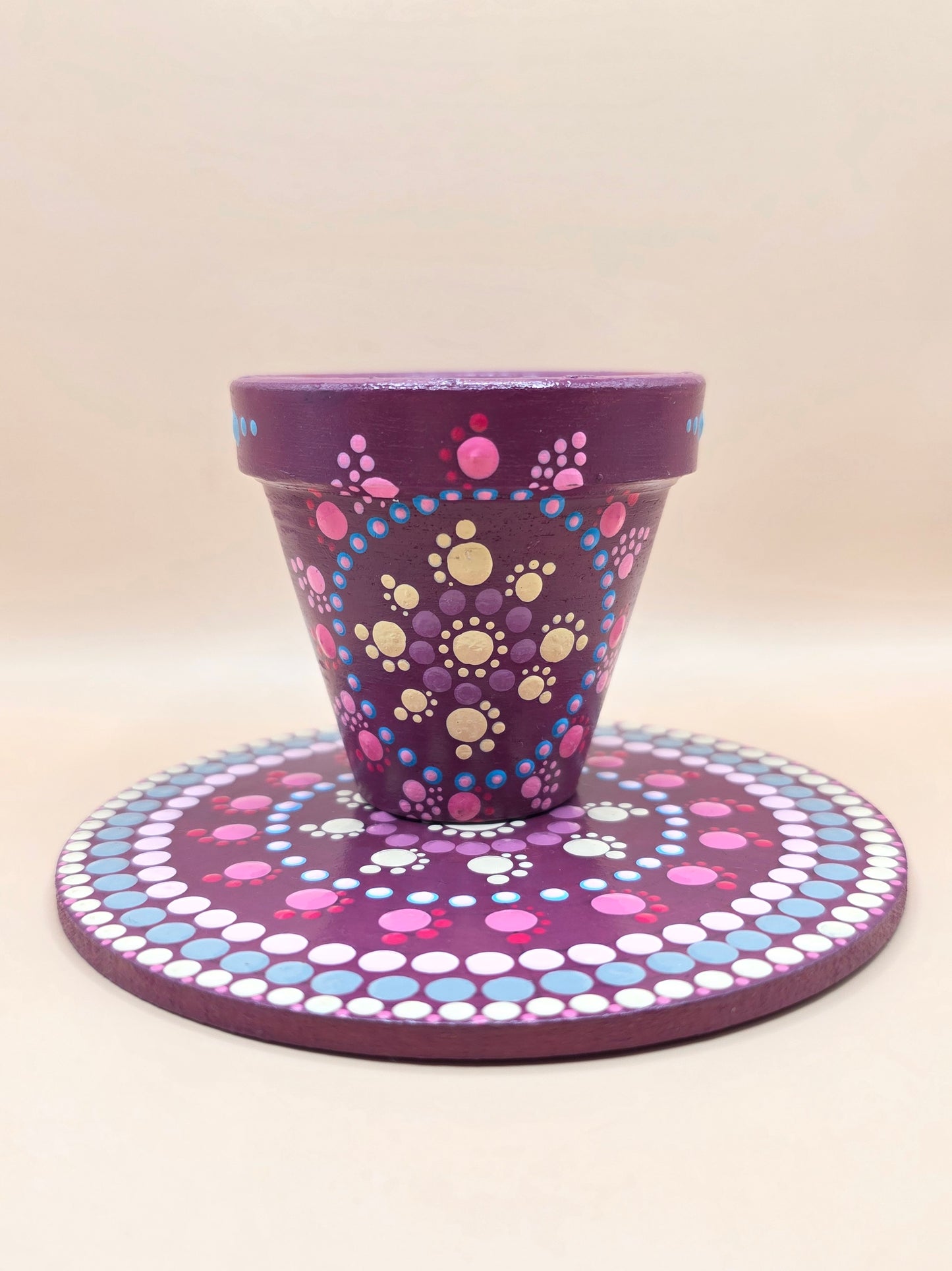 Bougie parfumée artisanale dans pot peint à la main