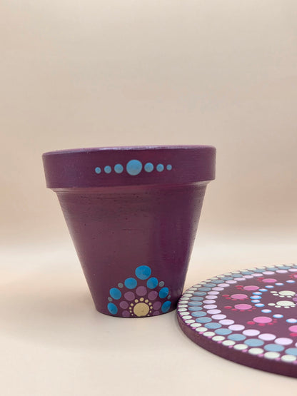Bougie parfumée artisanale dans pot peint à la main