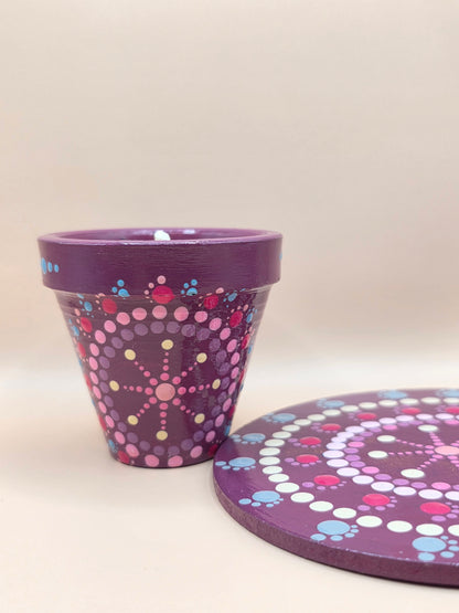 Bougie parfumée artisanale dans pot peint à la main