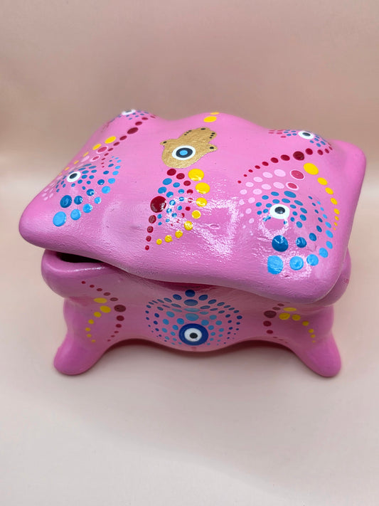 Boîte à bijoux rose