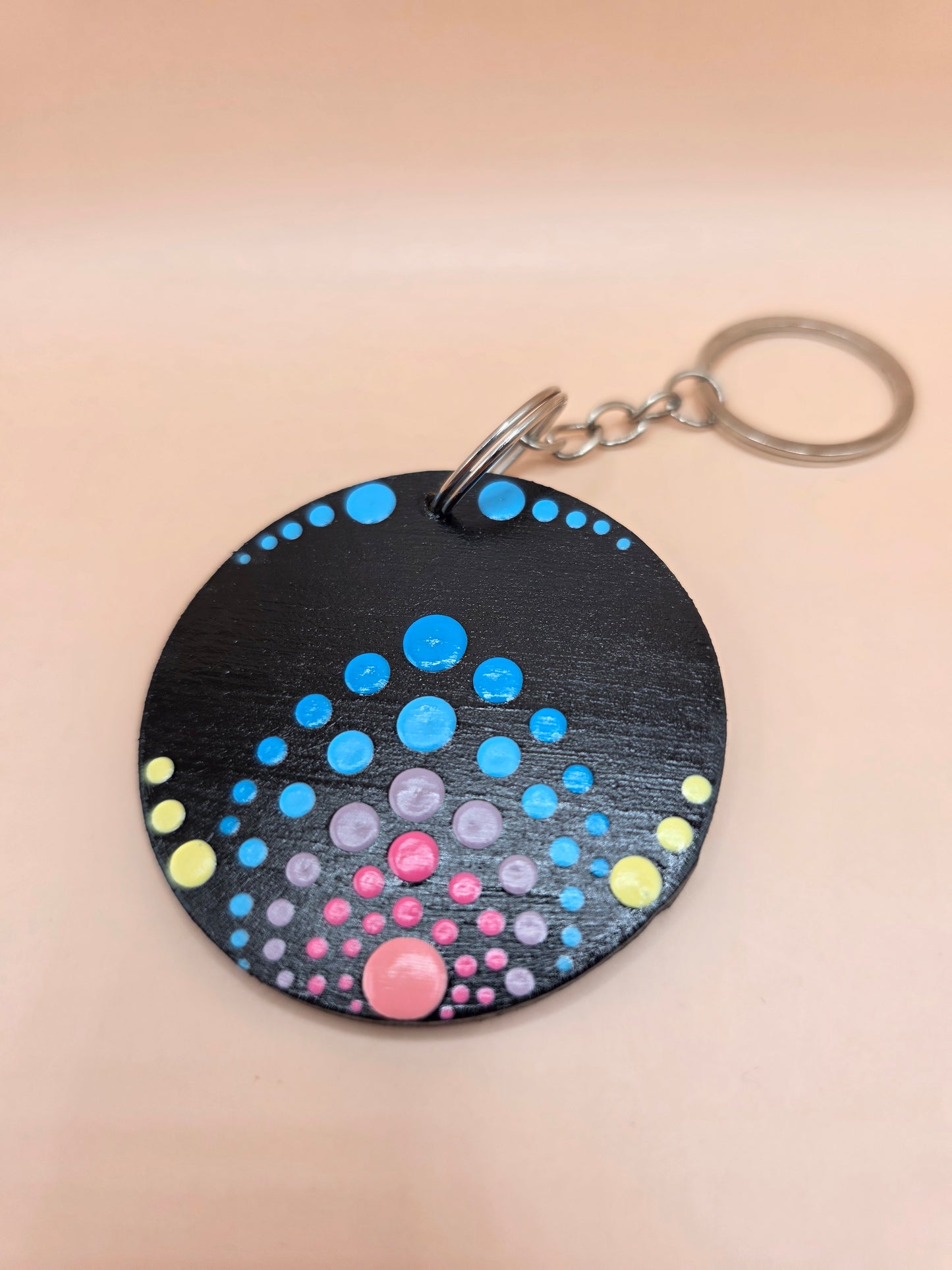Porte-clé rond noir