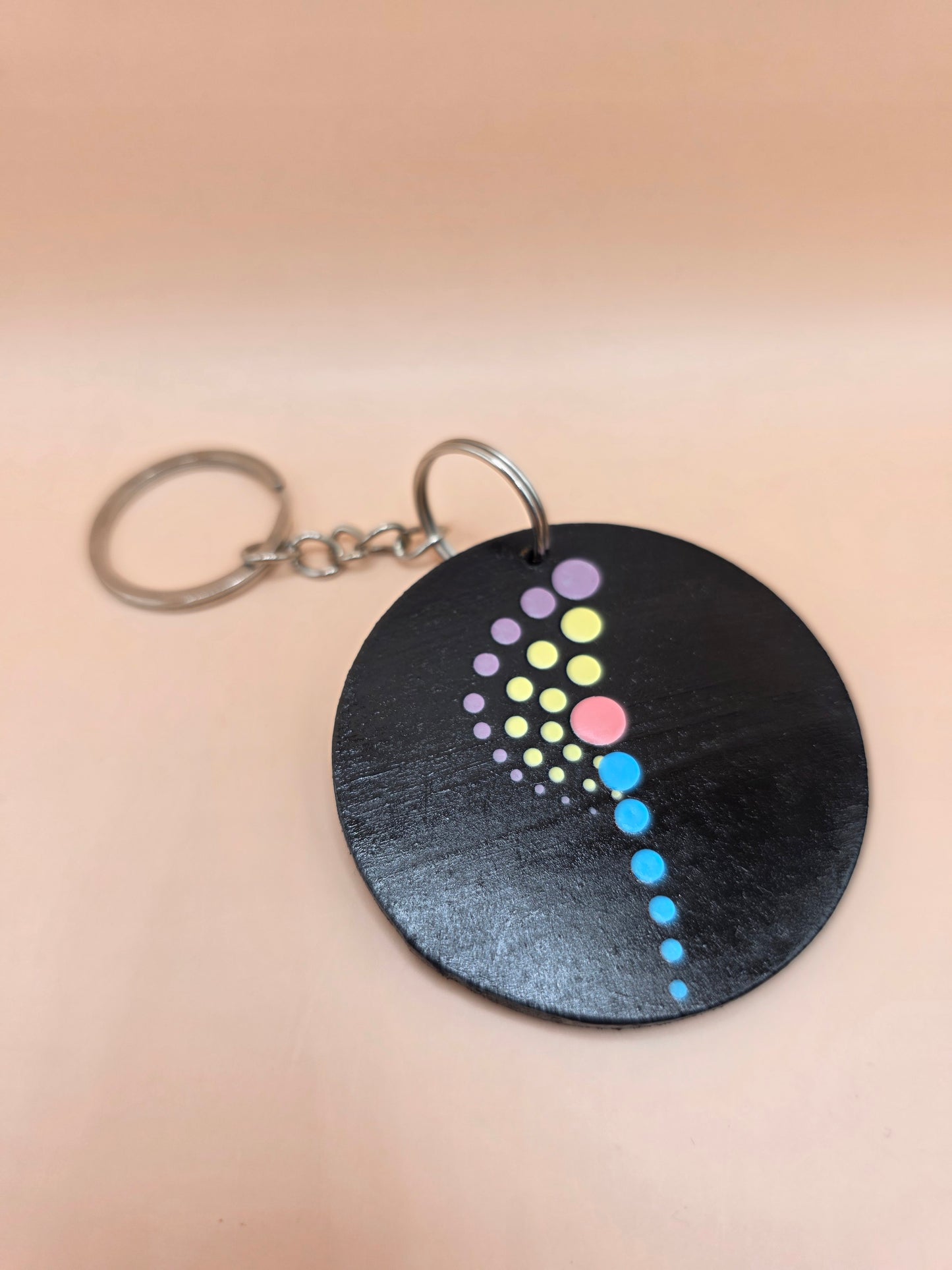 Porte-clé rond noir
