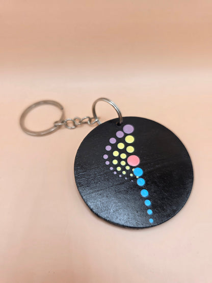 Porte-clé rond noir