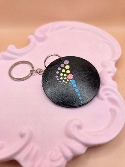 Porte-clé rond noir