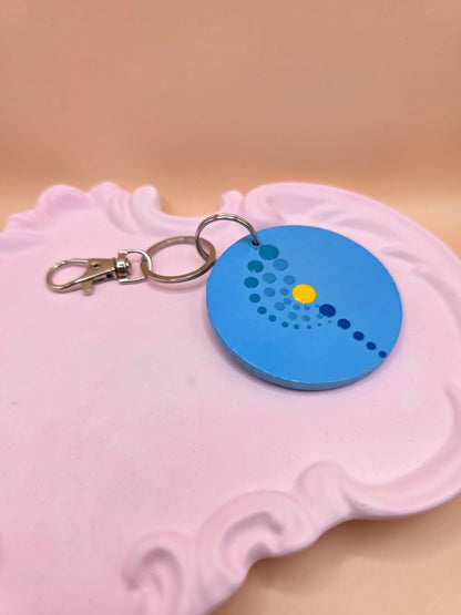 Porte-clé main bleu