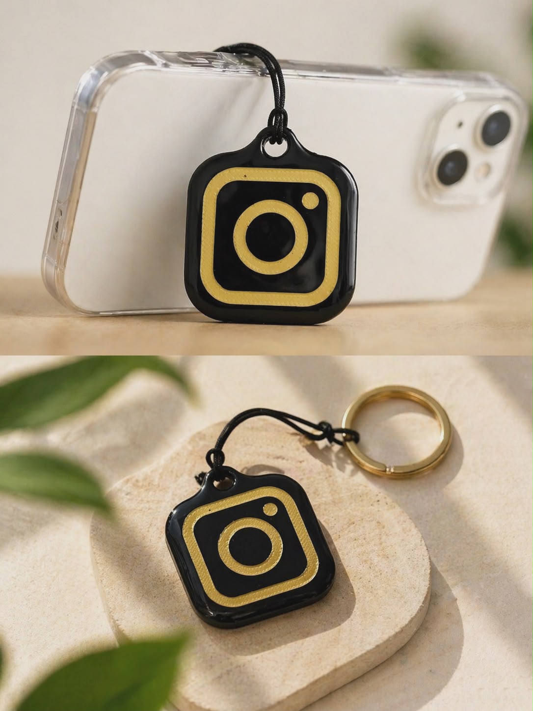 Porte-clé NFC Réseaux Sociaux – Imprimé en 3D & Personnalisable GOLD