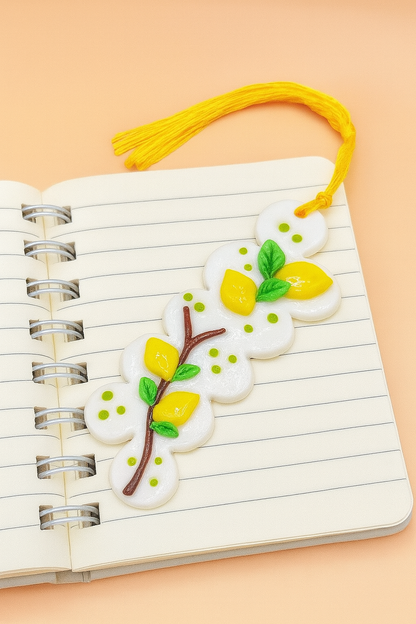 Marque-page citron en pâte polymère
