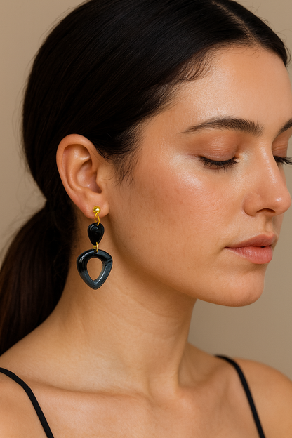 Boucles d’oreilles noires modernes