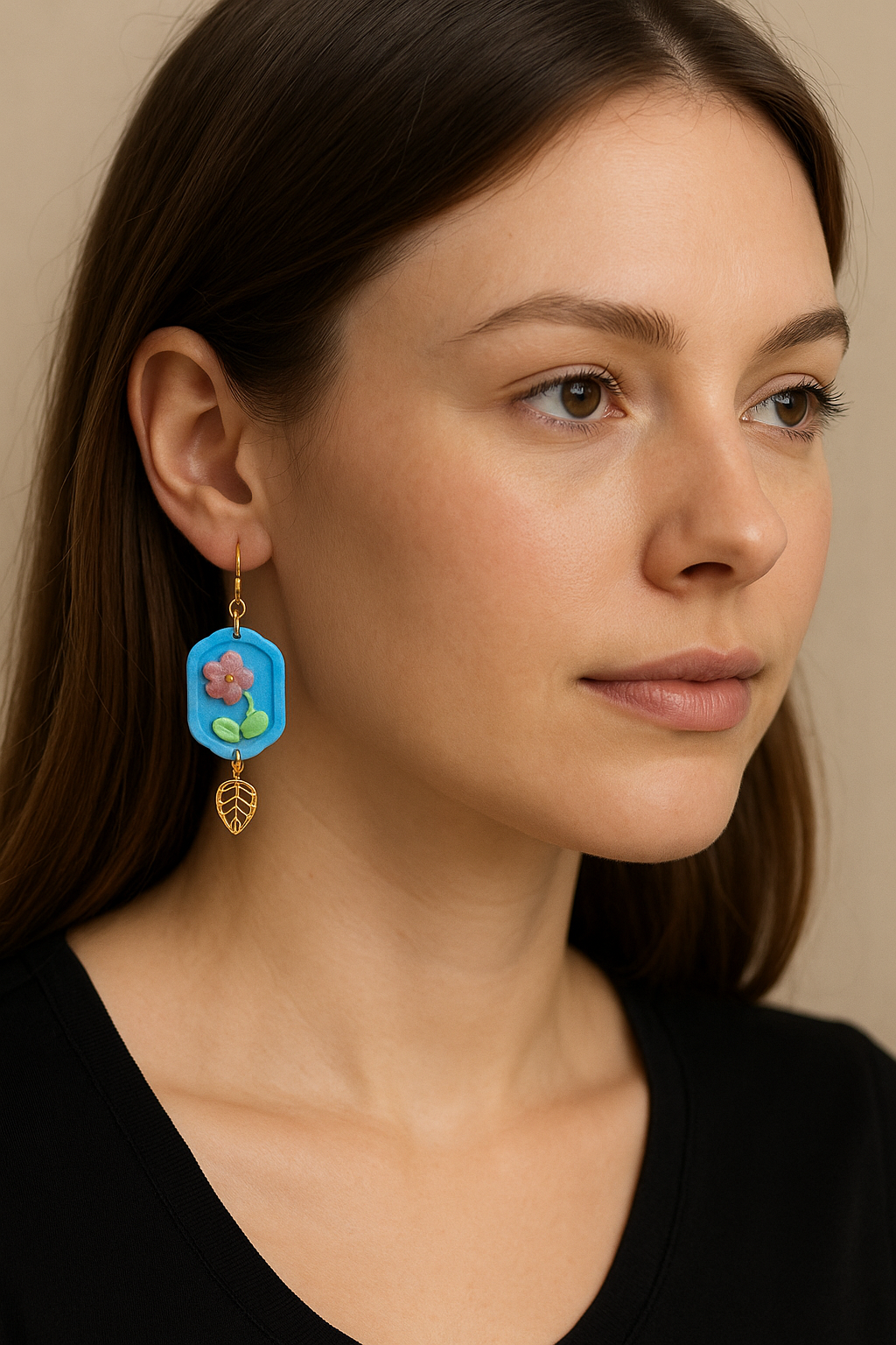 Boucles d’oreilles florales bleues